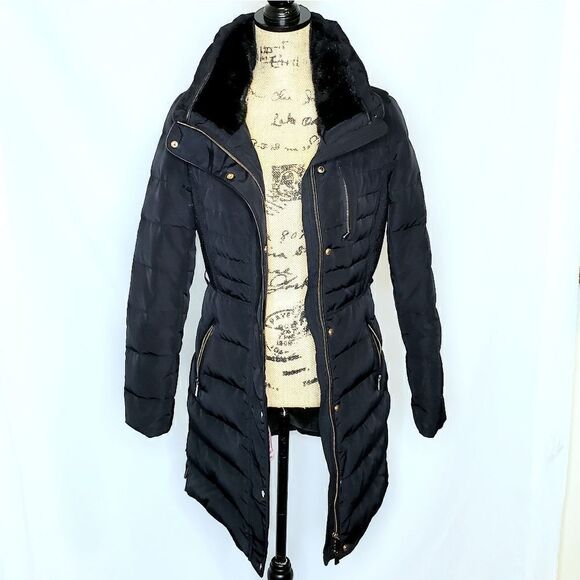 Zara Basic | Down Feather Knee Length Puffer Jacket - Picture 1 of 8